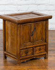 Chinese Early 20th Century Elmwood Bedside Cabinet with Weathered Patina-2. Asian & Chinese Furniture, Art, Antiques, Vintage Home Décor for sale at FEA Home