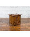 Chinese Early 20th Century Elmwood Bedside Cabinet with Weathered Patina-11. Asian & Chinese Furniture, Art, Antiques, Vintage Home Décor for sale at FEA Home