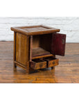 Chinese Early 20th Century Elmwood Bedside Cabinet with Weathered Patina-5. Asian & Chinese Furniture, Art, Antiques, Vintage Home Décor for sale at FEA Home
