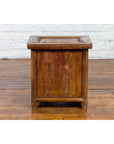 Chinese Early 20th Century Elmwood Bedside Cabinet with Weathered Patina-13. Asian & Chinese Furniture, Art, Antiques, Vintage Home Décor for sale at FEA Home
