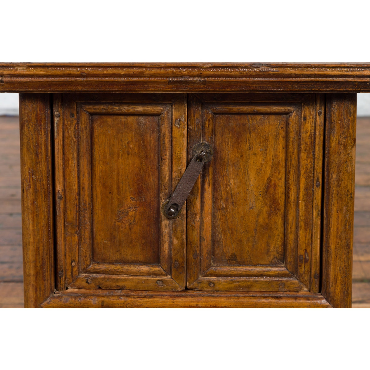 Chinese Early 20th Century Elmwood Bedside Cabinet with Weathered Patina-8. Asian & Chinese Furniture, Art, Antiques, Vintage Home Décor for sale at FEA Home