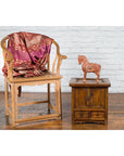 Chinese Early 20th Century Elmwood Bedside Cabinet with Weathered Patina-3. Asian & Chinese Furniture, Art, Antiques, Vintage Home Décor for sale at FEA Home
