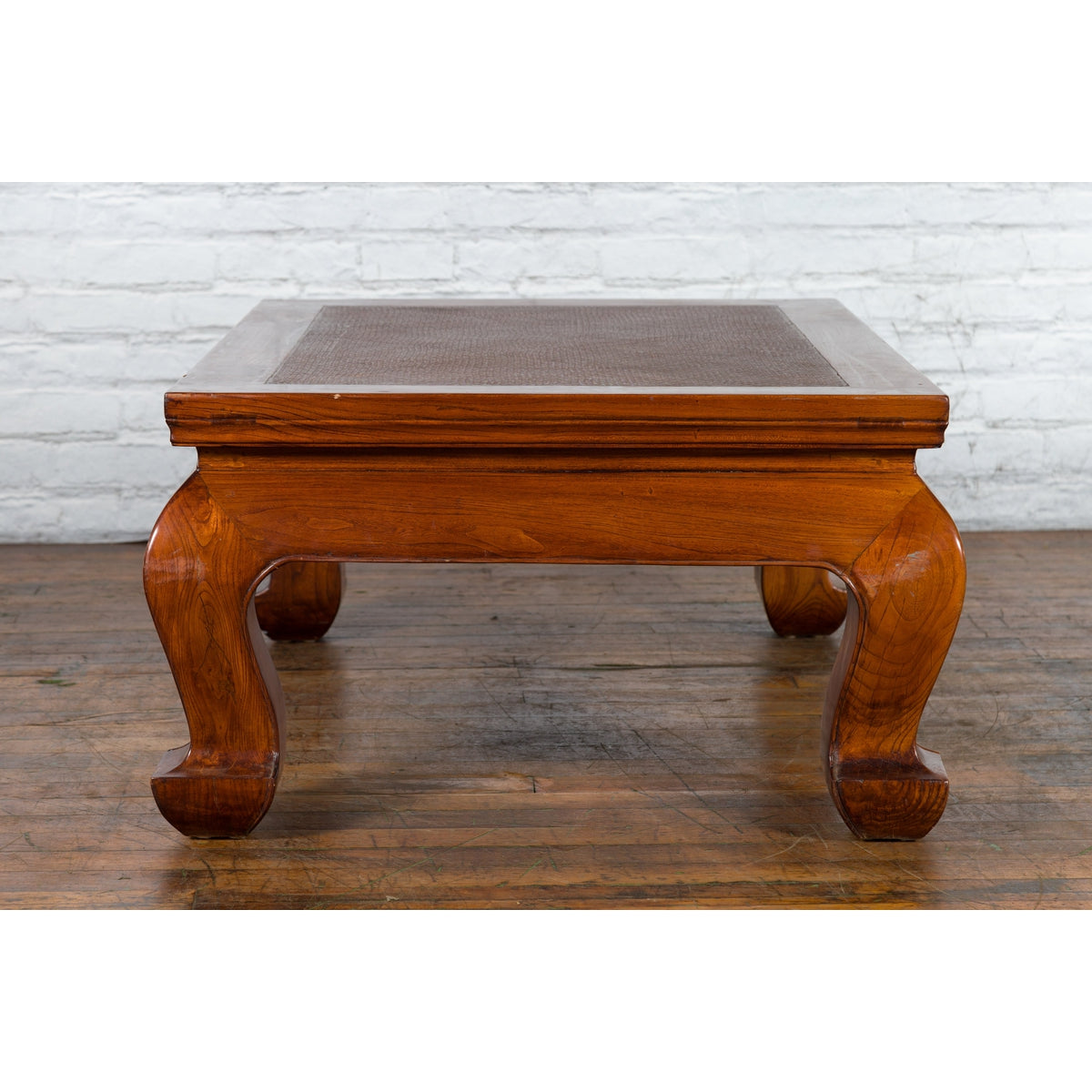 Qing Dynasty Chinese Shanxi Province Elmwood Coffee Table with Woven Rattan Top-12. Asian & Chinese Furniture, Art, Antiques, Vintage Home Décor for sale at FEA Home