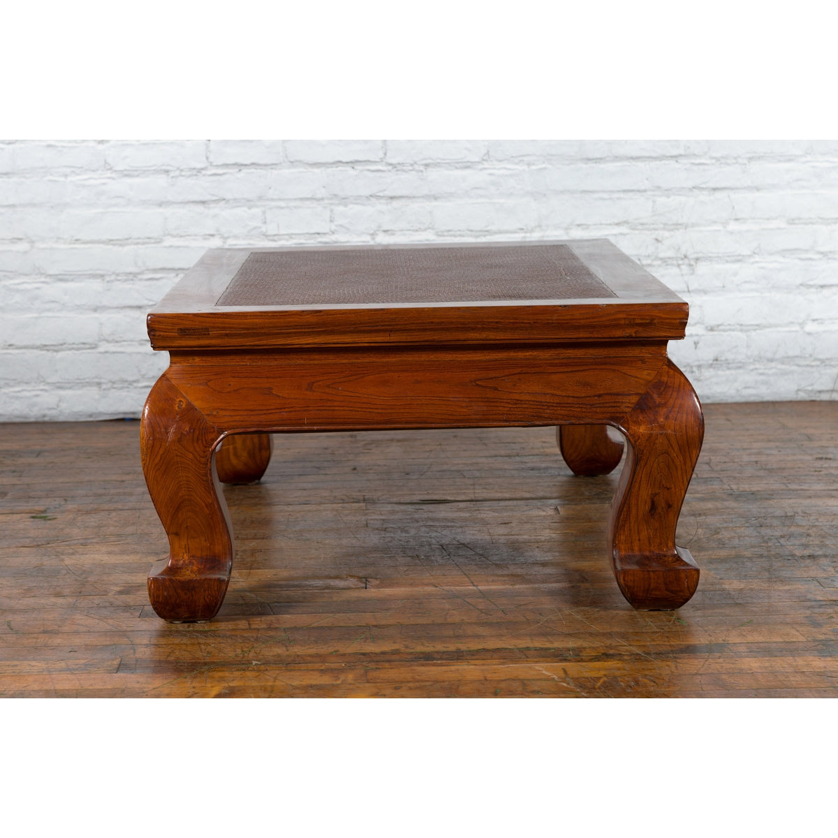Qing Dynasty Chinese Shanxi Province Elmwood Coffee Table with Woven Rattan Top-14. Asian & Chinese Furniture, Art, Antiques, Vintage Home Décor for sale at FEA Home