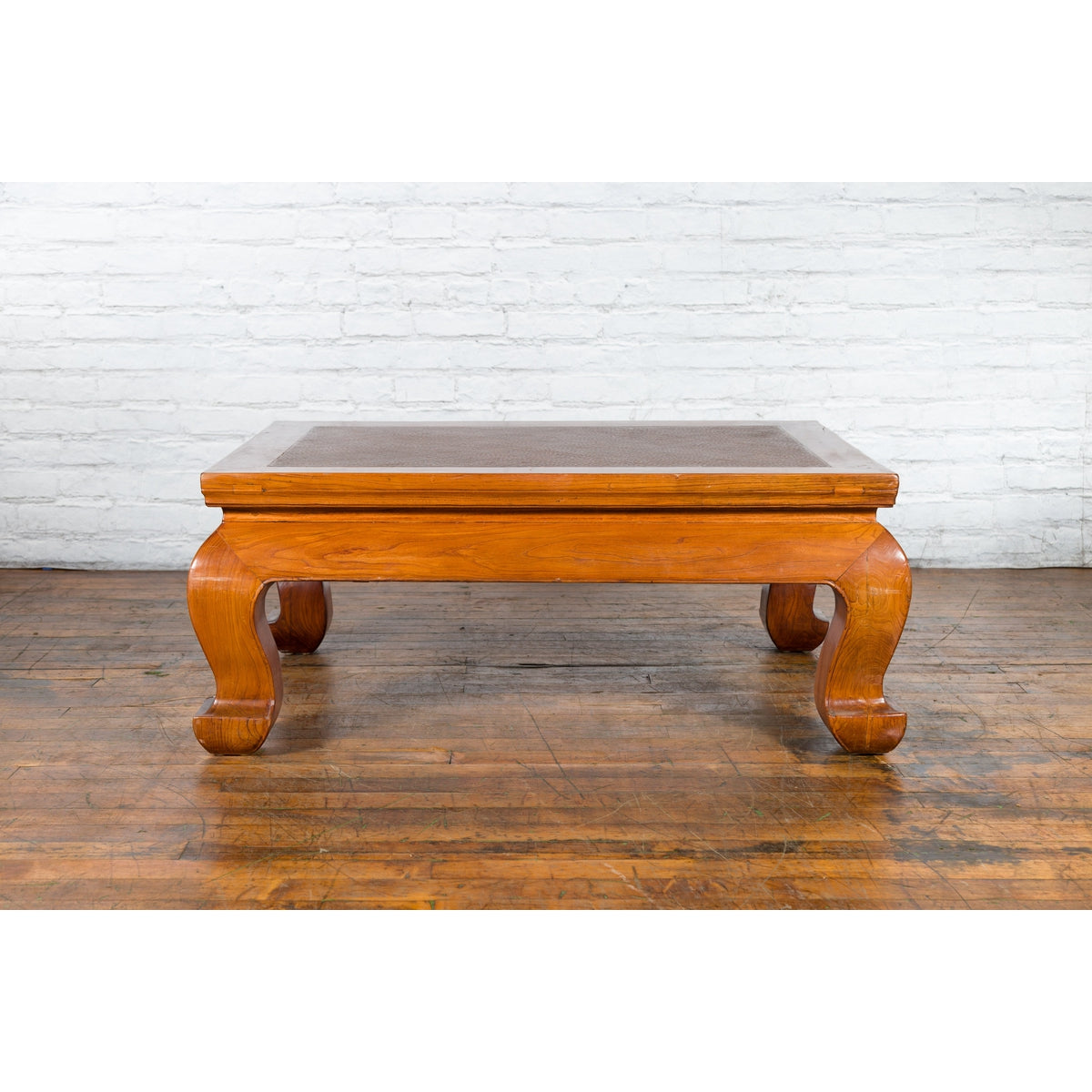 Qing Dynasty Chinese Shanxi Province Elmwood Coffee Table with Woven Rattan Top-4. Asian & Chinese Furniture, Art, Antiques, Vintage Home Décor for sale at FEA Home