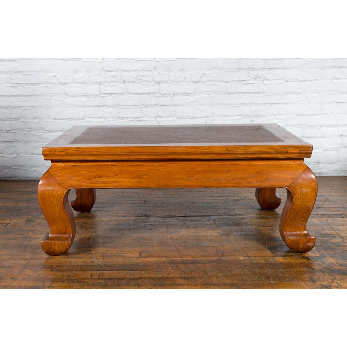 Qing Dynasty Chinese Shanxi Province Elmwood Coffee Table with Woven Rattan Top-5. Asian & Chinese Furniture, Art, Antiques, Vintage Home Décor for sale at FEA Home