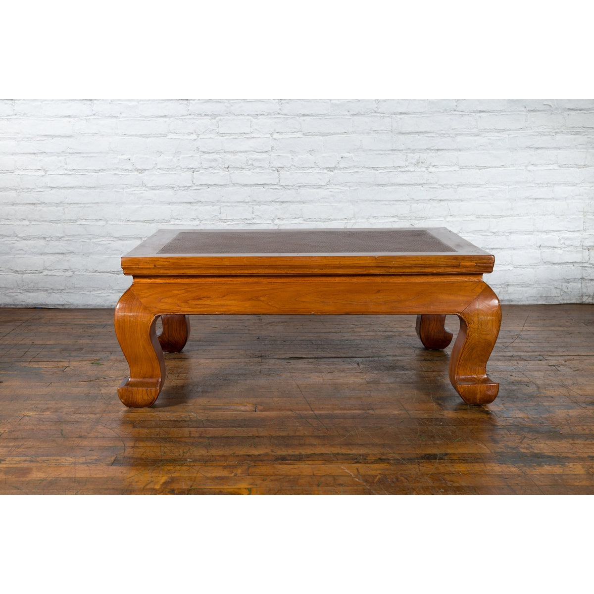 Qing Dynasty Chinese Shanxi Province Elmwood Coffee Table with Woven Rattan Top-6. Asian & Chinese Furniture, Art, Antiques, Vintage Home Décor for sale at FEA Home