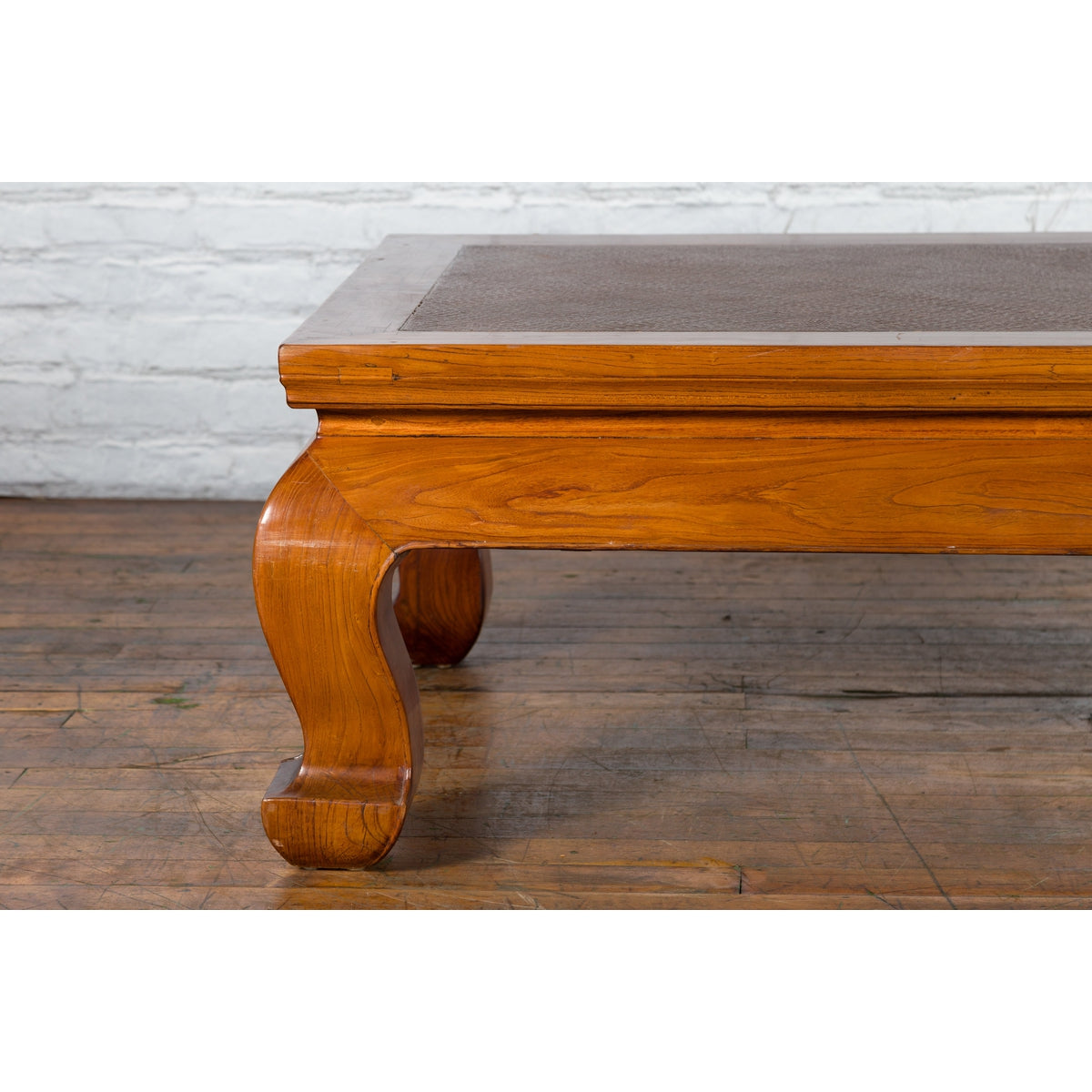 Qing Dynasty Chinese Shanxi Province Elmwood Coffee Table with Woven Rattan Top-7. Asian & Chinese Furniture, Art, Antiques, Vintage Home Décor for sale at FEA Home