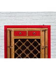 Chinese Antique Style Red Lacquered Liquor Cabinet with Revolving Hidden Panel-10. Asian & Chinese Furniture, Art, Antiques, Vintage Home Décor for sale at FEA Home