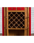 Chinese Antique Style Red Lacquered Liquor Cabinet with Revolving Hidden Panel-8. Asian & Chinese Furniture, Art, Antiques, Vintage Home Décor for sale at FEA Home