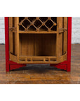 Chinese Antique Style Red Lacquered Liquor Cabinet with Revolving Hidden Panel-9. Asian & Chinese Furniture, Art, Antiques, Vintage Home Décor for sale at FEA Home