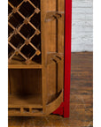 Chinese Antique Style Red Lacquered Liquor Cabinet with Revolving Hidden Panel-7. Asian & Chinese Furniture, Art, Antiques, Vintage Home Décor for sale at FEA Home