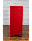 Chinese Antique Style Red Lacquered Liquor Cabinet with Revolving Hidden Panel-19. Asian & Chinese Furniture, Art, Antiques, Vintage Home Décor for sale at FEA Home