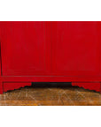 Chinese Antique Style Red Lacquered Liquor Cabinet with Revolving Hidden Panel-13. Asian & Chinese Furniture, Art, Antiques, Vintage Home Décor for sale at FEA Home