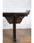 Chinese Qing Dynasty 19th Century Black Console Table with Carved Dragon Motifs-9. Asian & Chinese Furniture, Art, Antiques, Vintage Home Décor for sale at FEA Home