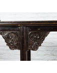 Chinese Qing Dynasty 19th Century Black Console Table with Carved Dragon Motifs-10. Asian & Chinese Furniture, Art, Antiques, Vintage Home Décor for sale at FEA Home