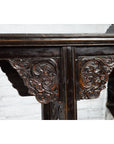 Chinese Qing Dynasty 19th Century Black Console Table with Carved Dragon Motifs-11. Asian & Chinese Furniture, Art, Antiques, Vintage Home Décor for sale at FEA Home