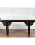 Chinese Qing Dynasty 19th Century Black Console Table with Carved Dragon Motifs-2. Asian & Chinese Furniture, Art, Antiques, Vintage Home Décor for sale at FEA Home