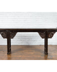 Chinese Qing Dynasty 19th Century Black Console Table with Carved Dragon Motifs-5. Asian & Chinese Furniture, Art, Antiques, Vintage Home Décor for sale at FEA Home