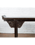 Chinese Qing Dynasty 19th Century Black Console Table with Carved Dragon Motifs-6. Asian & Chinese Furniture, Art, Antiques, Vintage Home Décor for sale at FEA Home