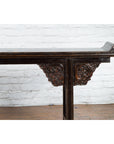 Chinese Qing Dynasty 19th Century Black Console Table with Carved Dragon Motifs-7. Asian & Chinese Furniture, Art, Antiques, Vintage Home Décor for sale at FEA Home