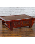 Qing Dynasty Chinese 19th Century Dark Red Lacquer Coffee Table with Rattan Top-9. Asian & Chinese Furniture, Art, Antiques, Vintage Home Décor for sale at FEA Home