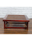 Qing Dynasty Chinese 19th Century Dark Red Lacquer Coffee Table with Rattan Top-10. Asian & Chinese Furniture, Art, Antiques, Vintage Home Décor for sale at FEA Home