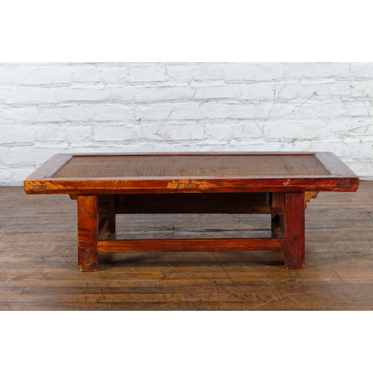 Qing Dynasty Chinese 19th Century Dark Red Lacquer Coffee Table with Rattan Top-11. Asian & Chinese Furniture, Art, Antiques, Vintage Home Décor for sale at FEA Home