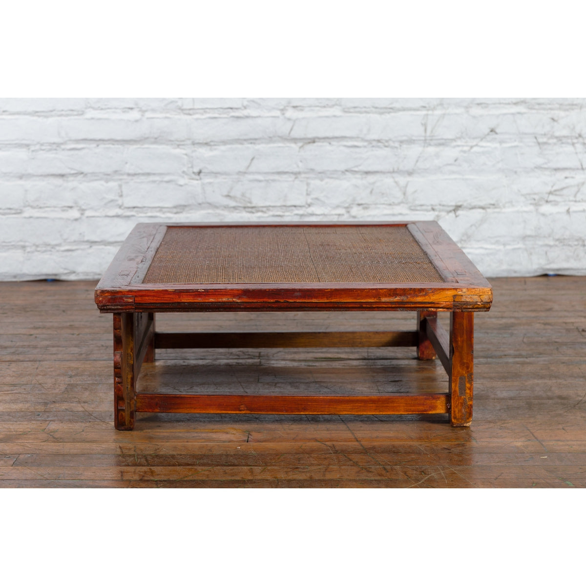 Qing Dynasty Chinese 19th Century Dark Red Lacquer Coffee Table with Rattan Top-12. Asian & Chinese Furniture, Art, Antiques, Vintage Home Décor for sale at FEA Home