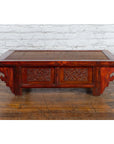 Qing Dynasty Chinese 19th Century Dark Red Lacquer Coffee Table with Rattan Top-2. Asian & Chinese Furniture, Art, Antiques, Vintage Home Décor for sale at FEA Home