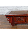 Qing Dynasty Chinese 19th Century Dark Red Lacquer Coffee Table with Rattan Top-3. Asian & Chinese Furniture, Art, Antiques, Vintage Home Décor for sale at FEA Home