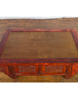 Qing Dynasty Chinese 19th Century Dark Red Lacquer Coffee Table with Rattan Top-5. Asian & Chinese Furniture, Art, Antiques, Vintage Home Décor for sale at FEA Home