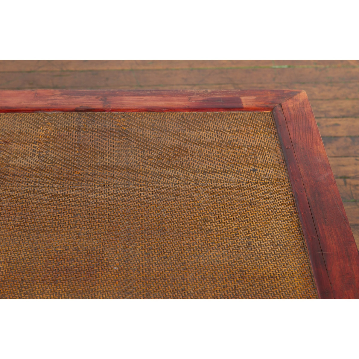 Qing Dynasty Chinese 19th Century Dark Red Lacquer Coffee Table with Rattan Top-7. Asian & Chinese Furniture, Art, Antiques, Vintage Home Décor for sale at FEA Home