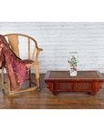 Qing Dynasty Chinese 19th Century Dark Red Lacquer Coffee Table with Rattan Top-8. Asian & Chinese Furniture, Art, Antiques, Vintage Home Décor for sale at FEA Home