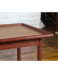 Vintage Thai Red Lacquered Faux Bamboo Coffee Table with Woven Rattan Top-10. Asian & Chinese Furniture, Art, Antiques, Vintage Home Décor for sale at FEA Home