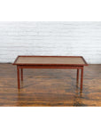Vintage Thai Red Lacquered Faux Bamboo Coffee Table with Woven Rattan Top-4. Asian & Chinese Furniture, Art, Antiques, Vintage Home Décor for sale at FEA Home