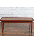 Vintage Thai Red Lacquered Faux Bamboo Coffee Table with Woven Rattan Top-6. Asian & Chinese Furniture, Art, Antiques, Vintage Home Décor for sale at FEA Home