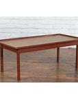 Vintage Thai Red Lacquered Faux Bamboo Coffee Table with Woven Rattan Top-2. Asian & Chinese Furniture, Art, Antiques, Vintage Home Décor for sale at FEA Home