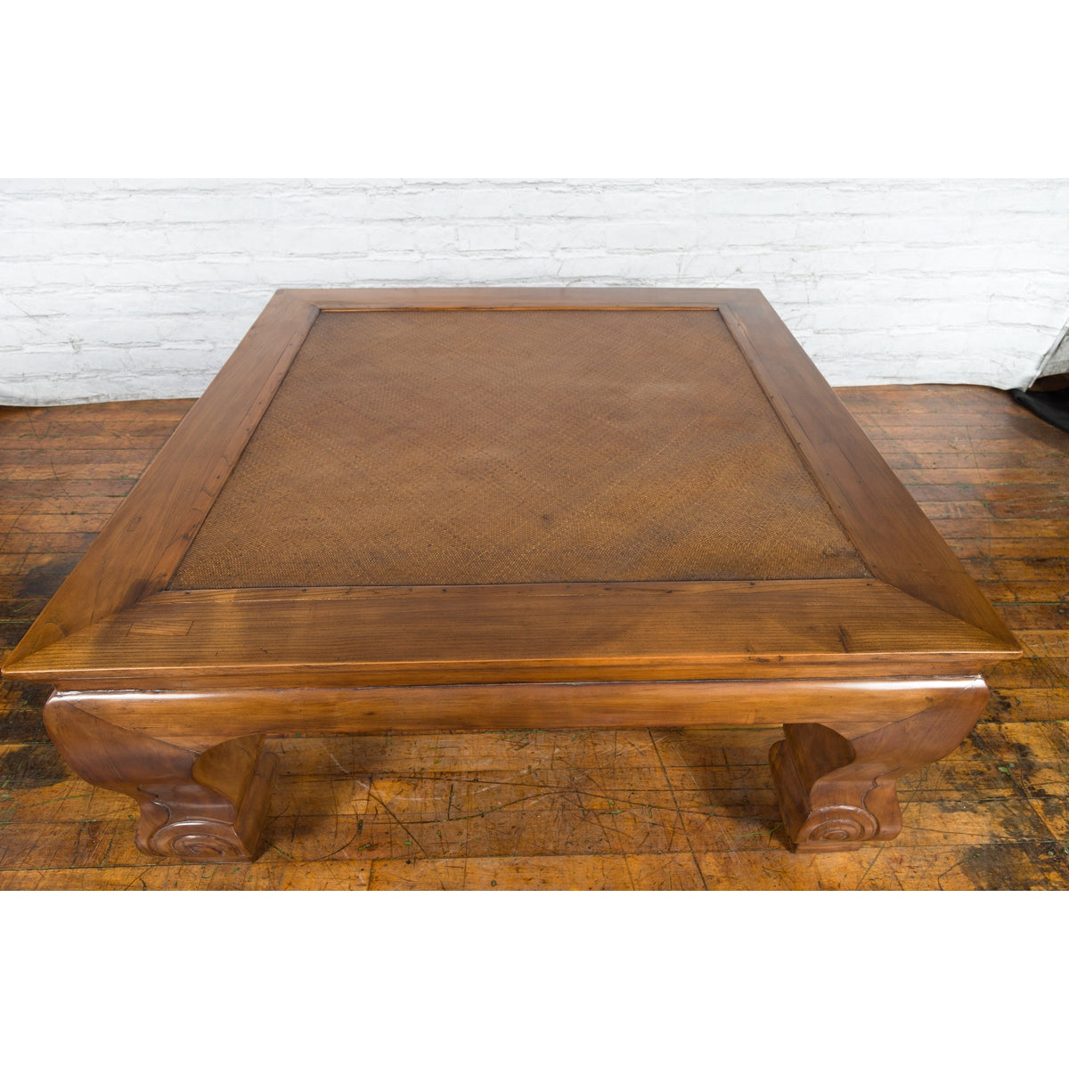 Chinese 19th Century Qing Dynasty Coffee Table with Rattan Top Inset-11. Asian & Chinese Furniture, Art, Antiques, Vintage Home Décor for sale at FEA Home