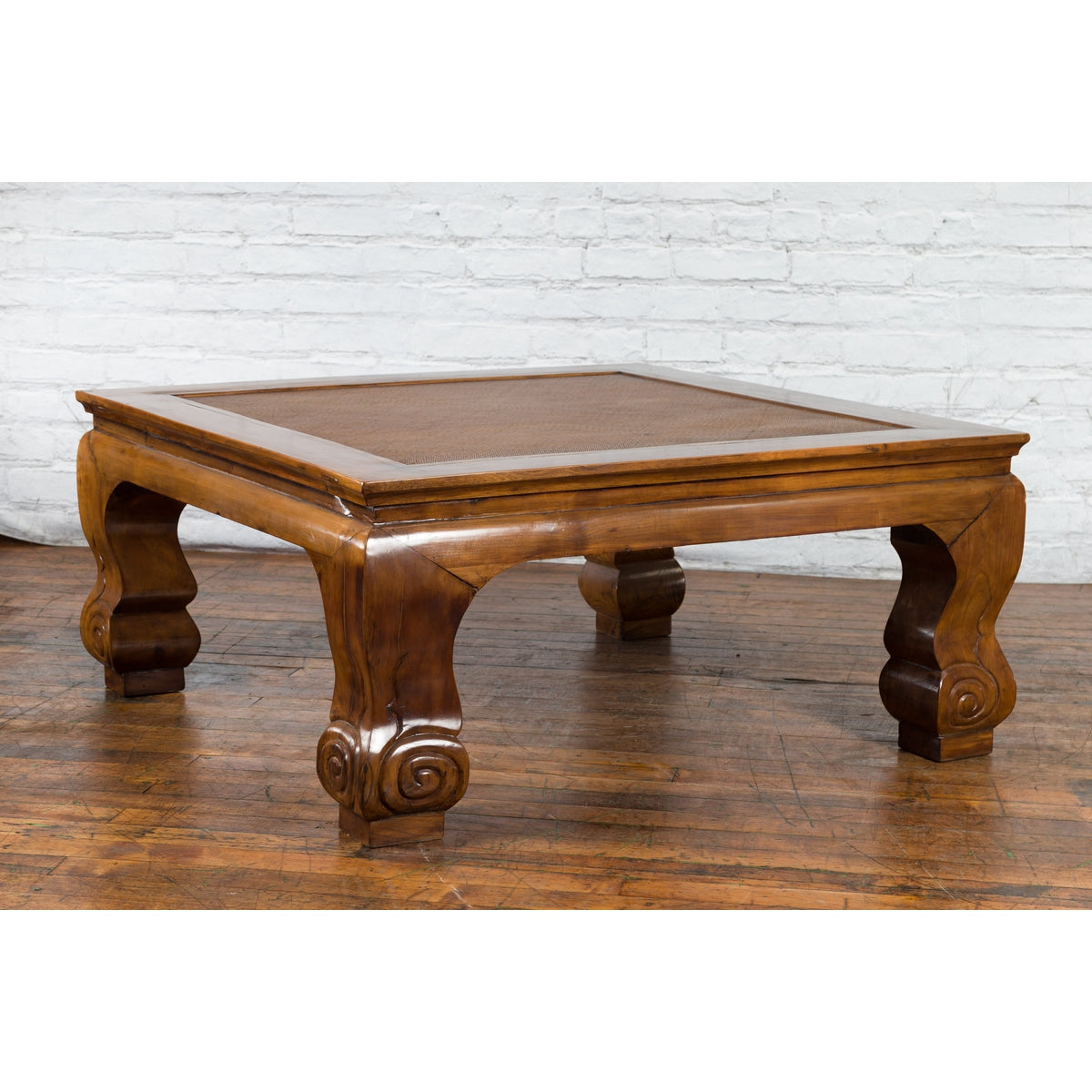 Chinese 19th Century Qing Dynasty Coffee Table with Rattan Top Inset-4. Asian & Chinese Furniture, Art, Antiques, Vintage Home Décor for sale at FEA Home
