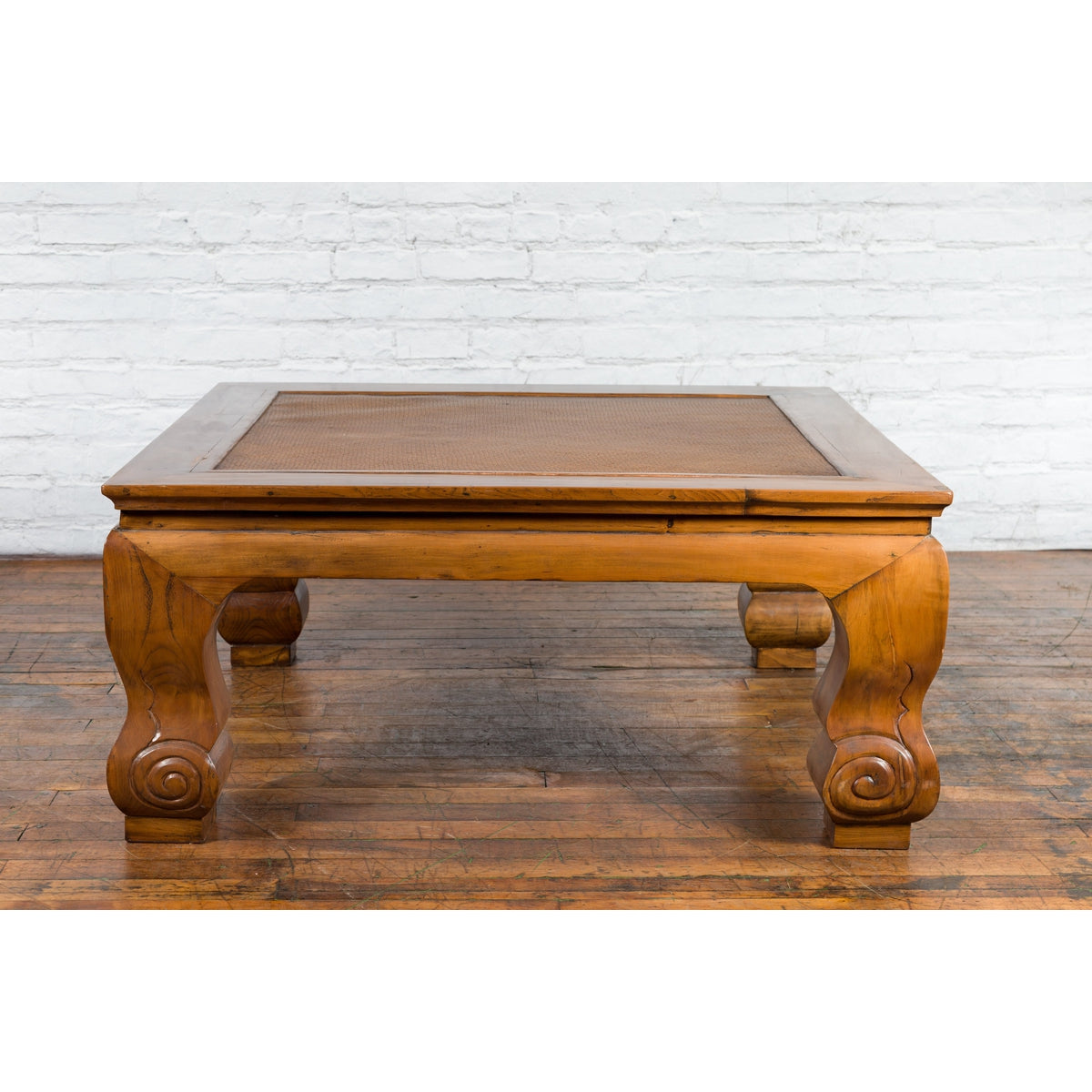 Chinese 19th Century Qing Dynasty Coffee Table with Rattan Top Inset-3. Asian & Chinese Furniture, Art, Antiques, Vintage Home Décor for sale at FEA Home