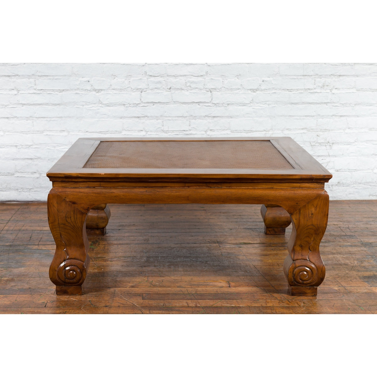 Chinese 19th Century Qing Dynasty Coffee Table with Rattan Top Inset-5. Asian & Chinese Furniture, Art, Antiques, Vintage Home Décor for sale at FEA Home
