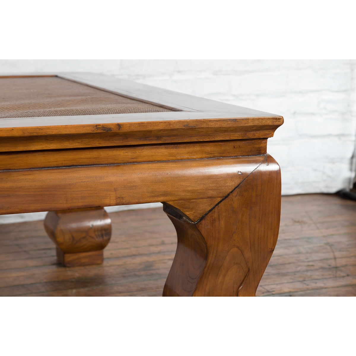 Chinese 19th Century Qing Dynasty Coffee Table with Rattan Top Inset-8. Asian & Chinese Furniture, Art, Antiques, Vintage Home Décor for sale at FEA Home