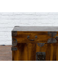 Korean 19th Century Brown Wood Side Cabinet with Black Iron Hardware-11. Asian & Chinese Furniture, Art, Antiques, Vintage Home Décor for sale at FEA Home
