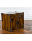 Korean 19th Century Brown Wood Side Cabinet with Black Iron Hardware-12. Asian & Chinese Furniture, Art, Antiques, Vintage Home Décor for sale at FEA Home