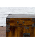 Korean 19th Century Brown Wood Side Cabinet with Black Iron Hardware-5. Asian & Chinese Furniture, Art, Antiques, Vintage Home Décor for sale at FEA Home