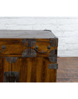Korean 19th Century Brown Wood Side Cabinet with Black Iron Hardware-6. Asian & Chinese Furniture, Art, Antiques, Vintage Home Décor for sale at FEA Home