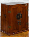 Chinese Qing Dynasty 19th Century Brown Elm Side Cabinet with Bronze Hardware-11. Asian & Chinese Furniture, Art, Antiques, Vintage Home Décor for sale at FEA Home