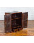 Chinese Qing Dynasty 19th Century Brown Elm Side Cabinet with Bronze Hardware-12. Asian & Chinese Furniture, Art, Antiques, Vintage Home Décor for sale at FEA Home