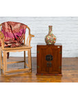 Chinese Qing Dynasty 19th Century Brown Elm Side Cabinet with Bronze Hardware-13. Asian & Chinese Furniture, Art, Antiques, Vintage Home Décor for sale at FEA Home